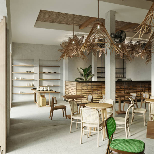 istock 3d render of restaurant bar and cafe interior 1348250190
