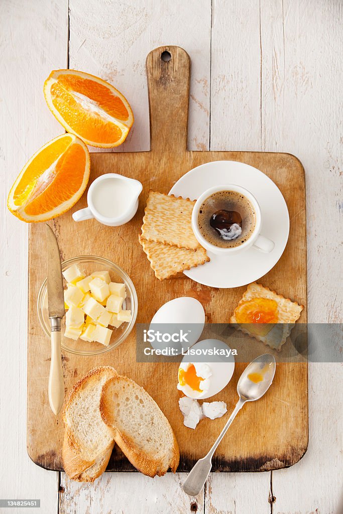 Traditional  breakfast Traditional  breakfast eggs with coffee Bread Stock Photo