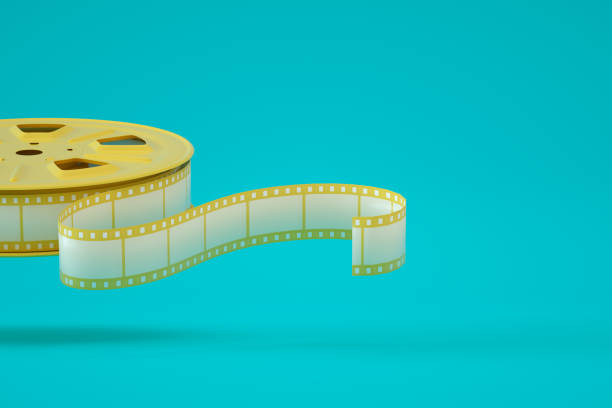 istock Film reel on blue background 1348258135