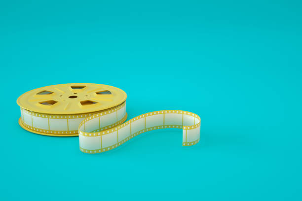 istock Film reel on blue background 1348259062