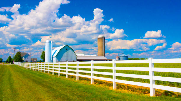 istock Barn-White Barn-Farm with White Fence-Western Ohio 1348261437