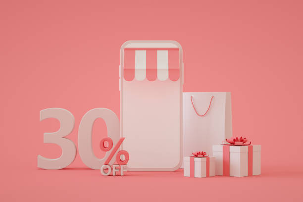 istock Sale concept, 30 percent, smart mobile phone 1348262612