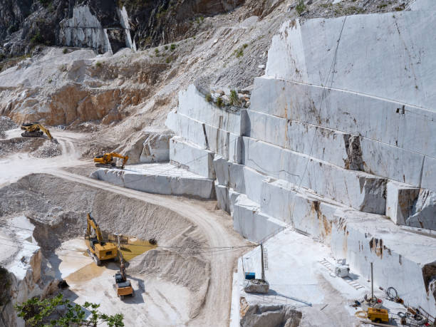 istock View of the Carrara Marble Quarries with Excavation Vehicles ready for Work 1348267702