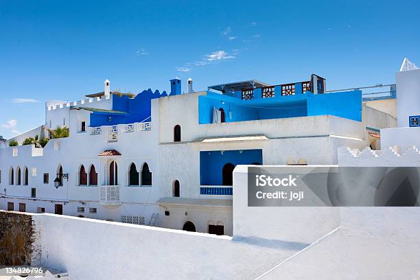 White And Blue Architecture Asilah Morocco Stock Photo - Download Image Now - Asilah, Morocco, Architecture
