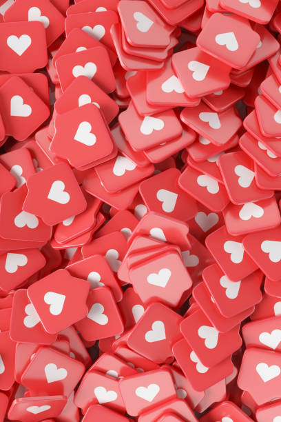 istock Group of red likes on a white background. 1348269092