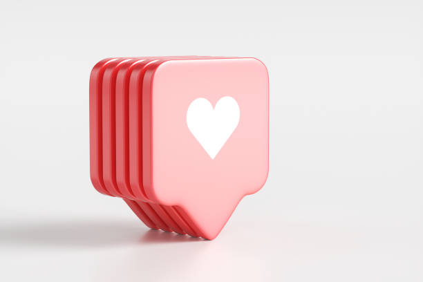 istock Group of red likes on a white background. 1348269123