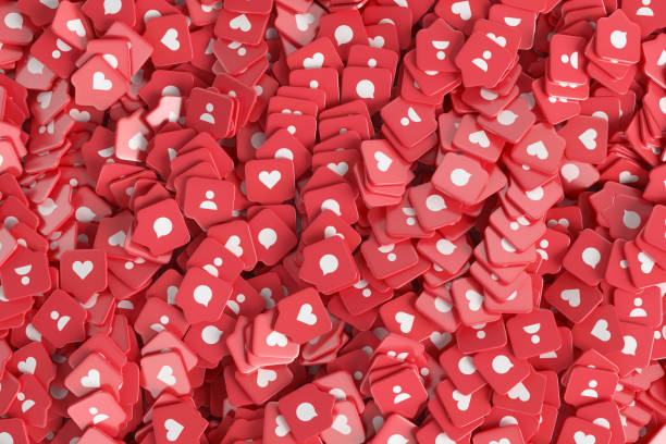 istock Group of red likes on a white background. 1348269167