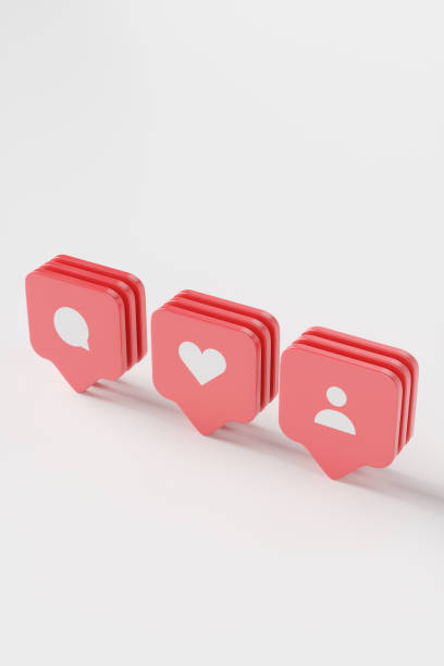 istock Group of red likes on a white background. 1348269174