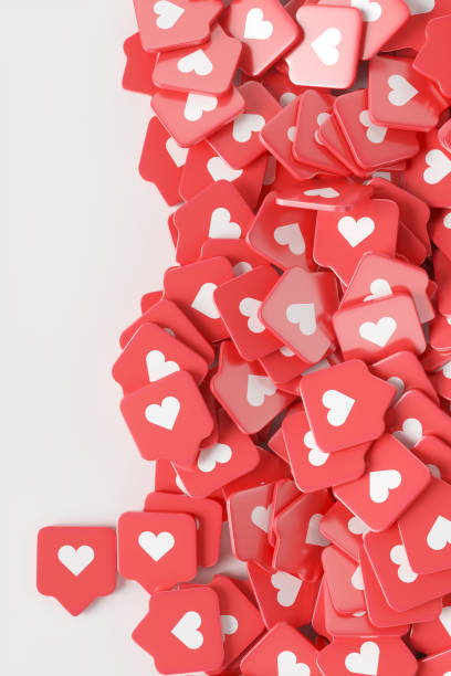 istock Group of red likes on a white background. 1348269379