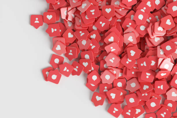 istock Group of red likes on a white background. 1348269440