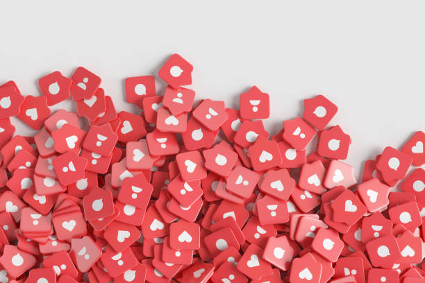istock Group of red likes on a white background. 1348269469
