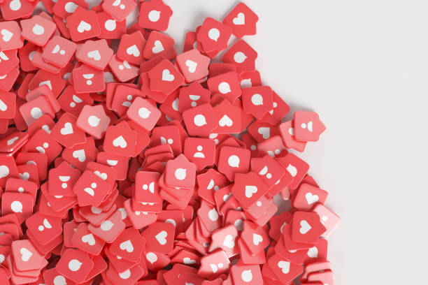 istock Group of red likes on a white background. 1348269478