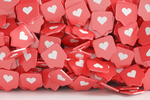 istock Group of red likes on a white background. 1348269534