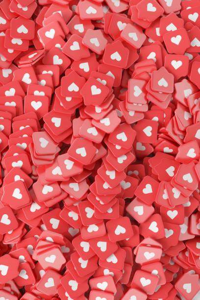 istock Group of red likes on a white background. 1348269561