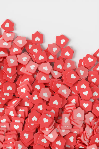 istock Group of red likes on a white background. 1348269568