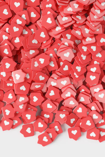 istock Group of red likes on a white background. 1348269626