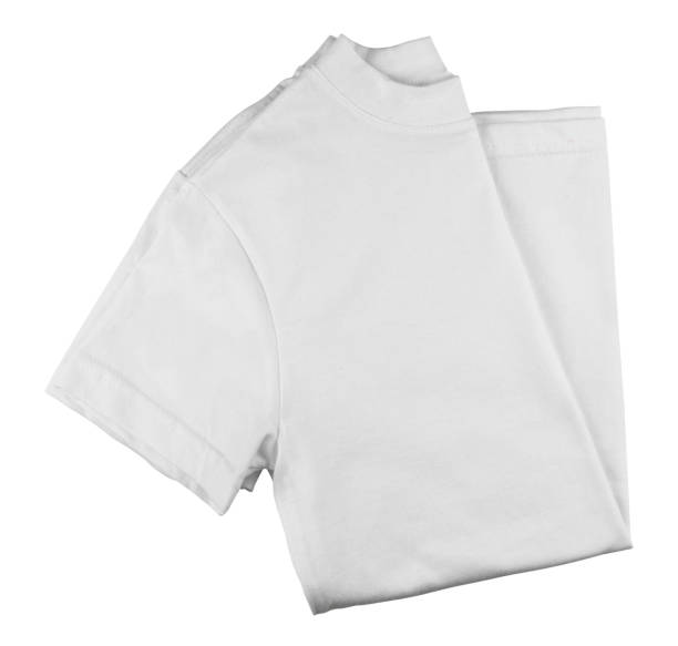 istock White folded t-shirt isolated on white background 1348274301