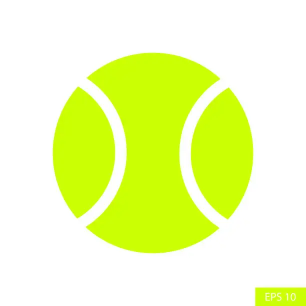 Vector illustration of Tennis ball vector in flat style design isolated on white background. Tennis ball Clipart. EPS 10 vector illustration.