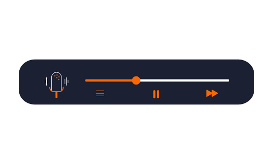Player Soft Interface Media Player Interface For Software App With Buttons Loading Indicator ...