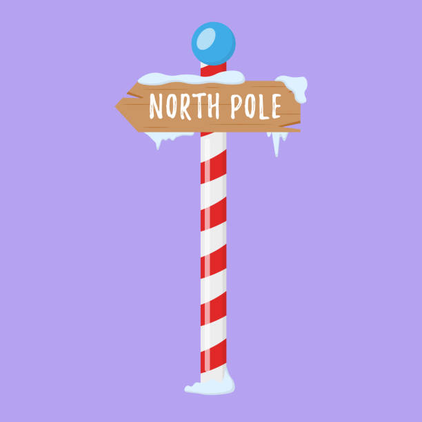 istock Winter holiday xmas signs for the north pole. 1348281352