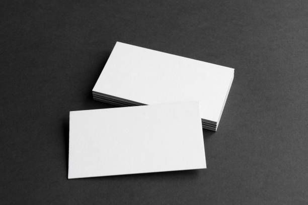 istock Business card on gray background. 1348282563