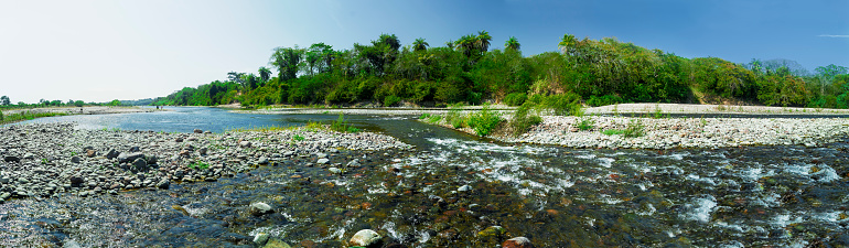 Floor-level view of the San Pedro River current in Nayarit, Mexico.