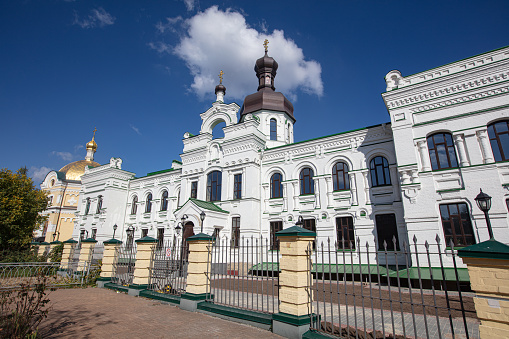Kyiv, Ukraine - October 6, 2021: Kyiv-Pechersk National Historical and Cultural Reserve. Western gate
