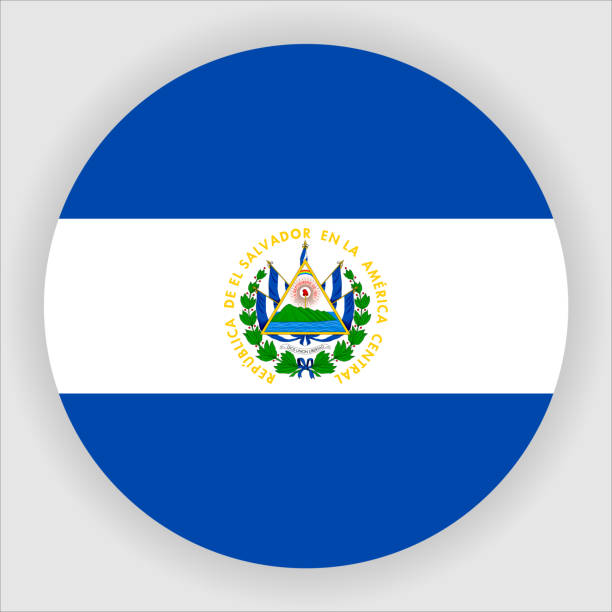 El Salvador Flat Rounded Country Flag button Icon Flat Rounded Country Flag button Icon series el salvador stock illustrations