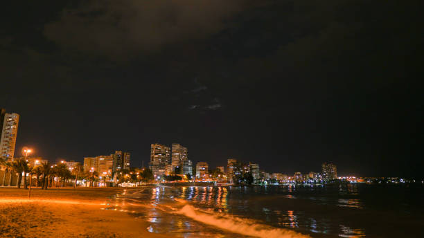 istock Albufereta Beach at night 1348289153