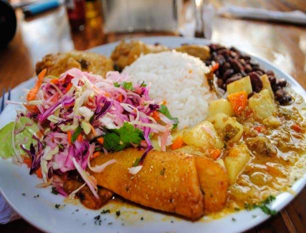 Casado is a traditional dish in Costa Rican cuisine stock photo