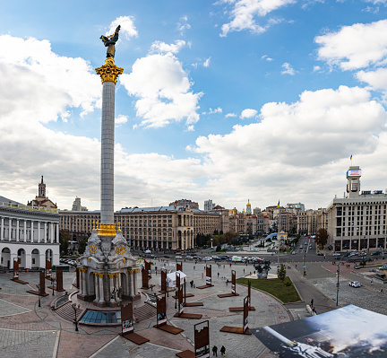 Kyiv, Ukraine - October 6, 2021: Independence Monument in Kyiv