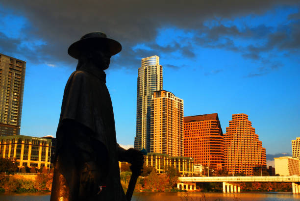 stevie ray vaughn in austin - texas blues stock-fotos und bilder