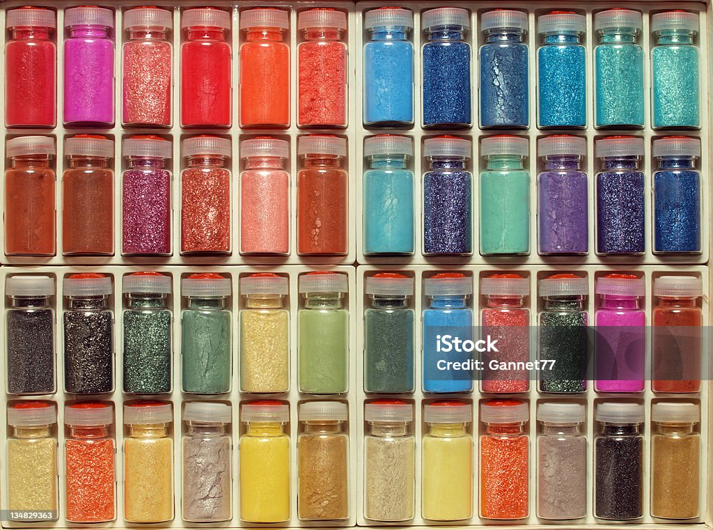 Paint Pigments A selection of painting pigments Backgrounds Stock Photo