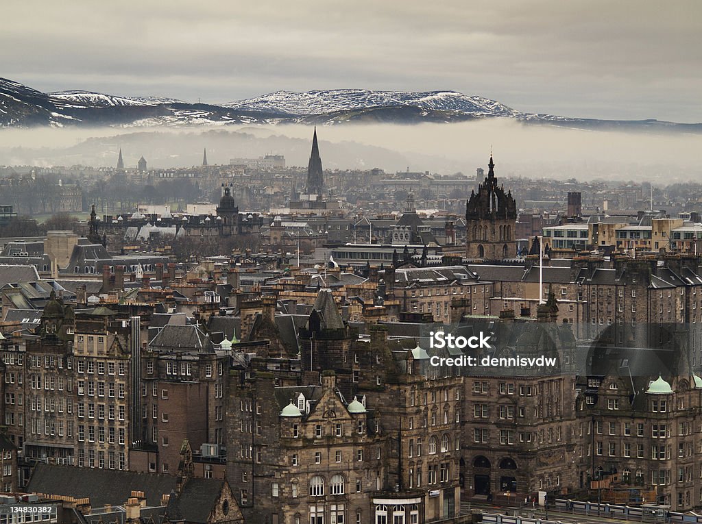 Edinburgh cityview View over Edinburgh as seen from Nelson's monument with on the right St Giles' Cathedral Scotland Stock Photo