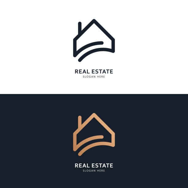 ilustrações de stock, clip art, desenhos animados e ícones de real estate logo and icon design concept - house house rental finance symbol