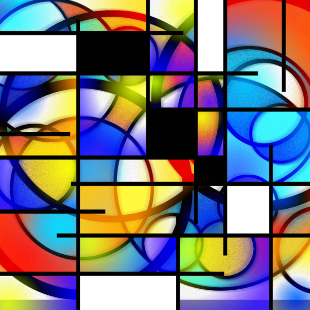 Colorful abstract with swirling lines. 3D rendering