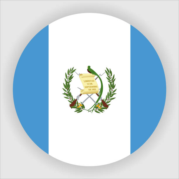 ikona przycisku gwatemala flat rounded country flag - guatemalan flag stock illustrations
