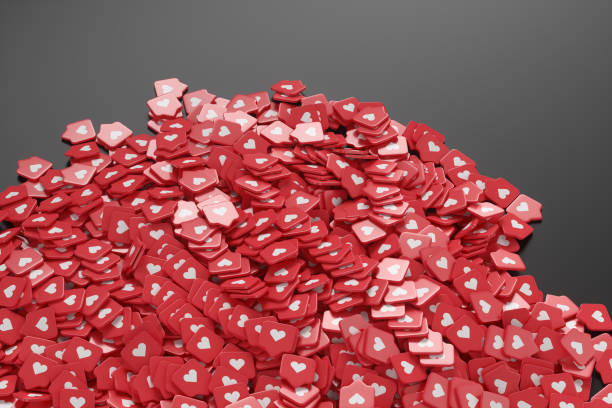 istock Group of red likes on a black background. 1348311405