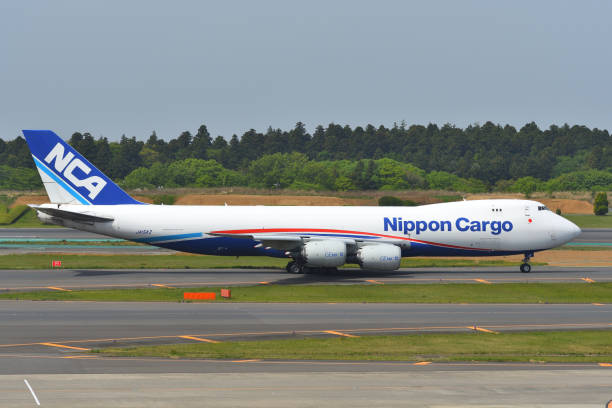 Nippon Cargo Airlines (NCA) Boeing B747-8F (JA15KZ) Freighter. Chiba, Japan - May 05, 2019:Nippon Cargo Airlines (NCA) Boeing B747-8F (JA15KZ) Freighter. nippon cargo airlines photos stock pictures, royalty-free photos & images