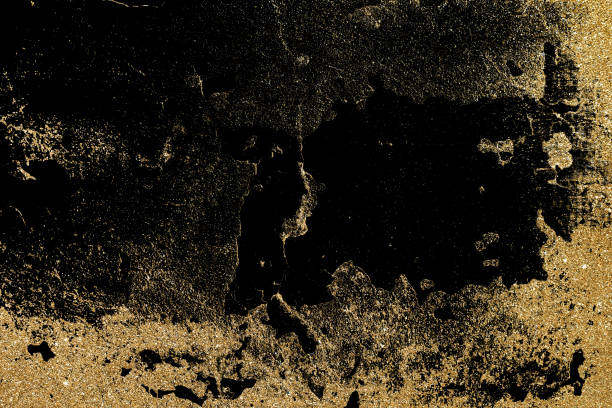 istock Gold distressed grunge texture. Patina scratch golden background. 1348318674