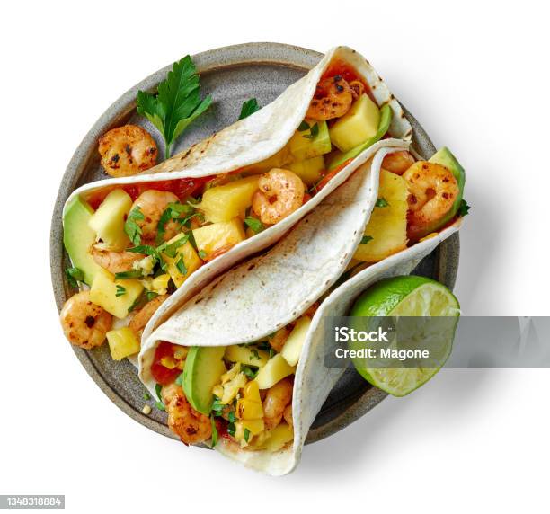 Plate Of Mexican Food Tacos Stock Photo - Download Image Now - Food, Taco, Plate
