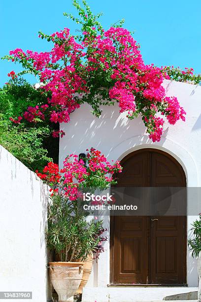 Door In Lindos Island Rhodes Greece Stock Photo - Download Image Now - Lindos, Rhodes - Dodecanese Islands, Classical Greek