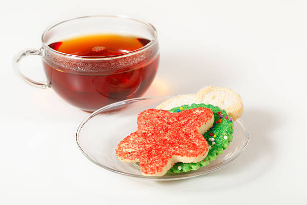 Chá e biscoitos de Natal - foto de acervo