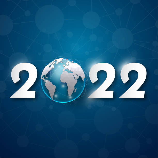 istock 2022 happy new year. numbers 3D style. vector linear numbers. design of greeting cards. vector illustration. 1348325378