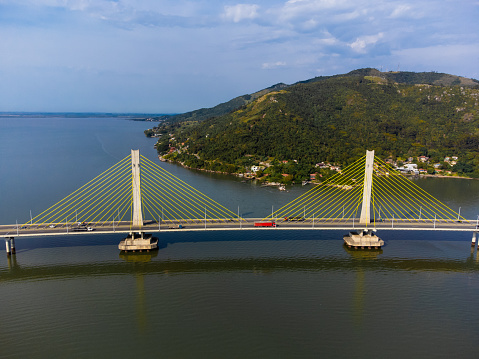 Landscape of a cable-stayed bridge