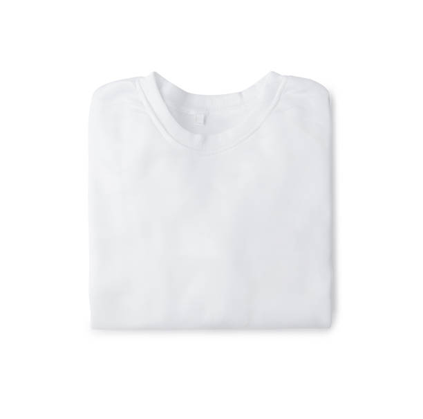 istock White folded sweatshirt mockup used as design template, isolated on white background with clipping path 1348327789