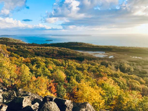 istock Acadia National Park - Autumn Fall Coloring - Hiking Trail 1348330880