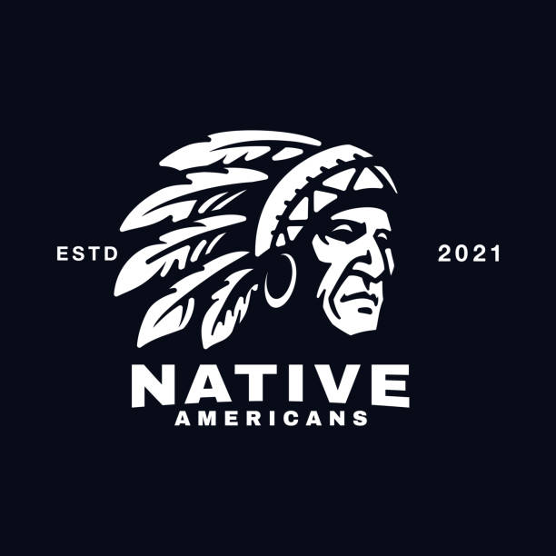 Negative Head Chief Native American Logo Design Inspiration Negative Head Chief Native American Logo Design Inspiration apache culture stock illustrations
