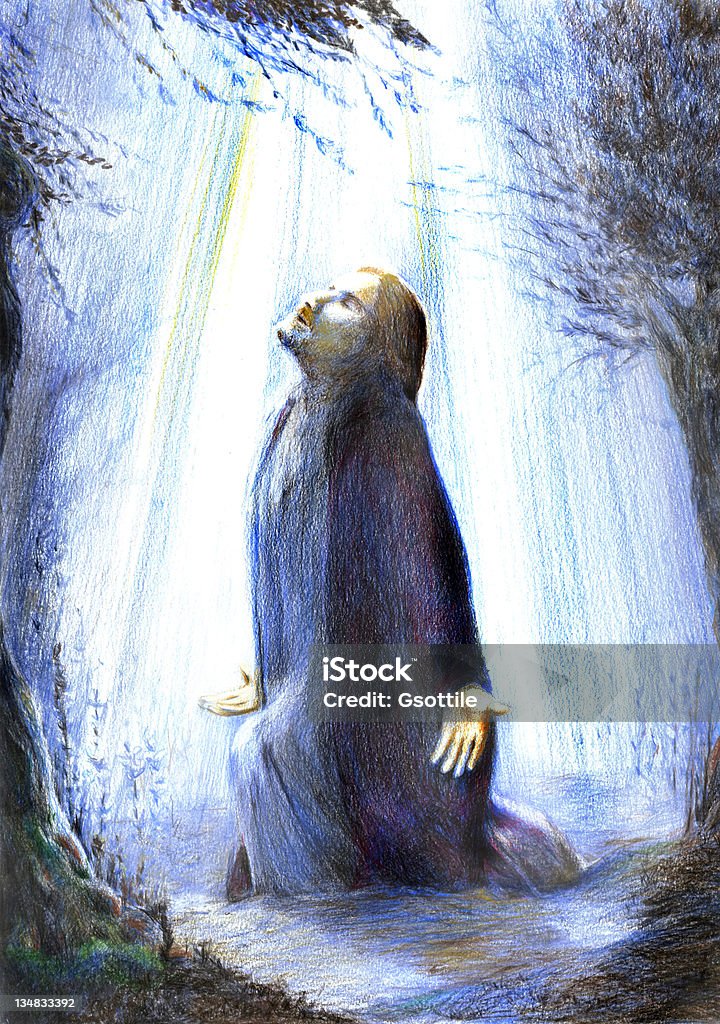 Gesù nel giardino degli Ulivi - Foto stock royalty-free di Gesù Cristo