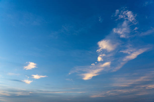Amazing sunset with orange clouds on the sky